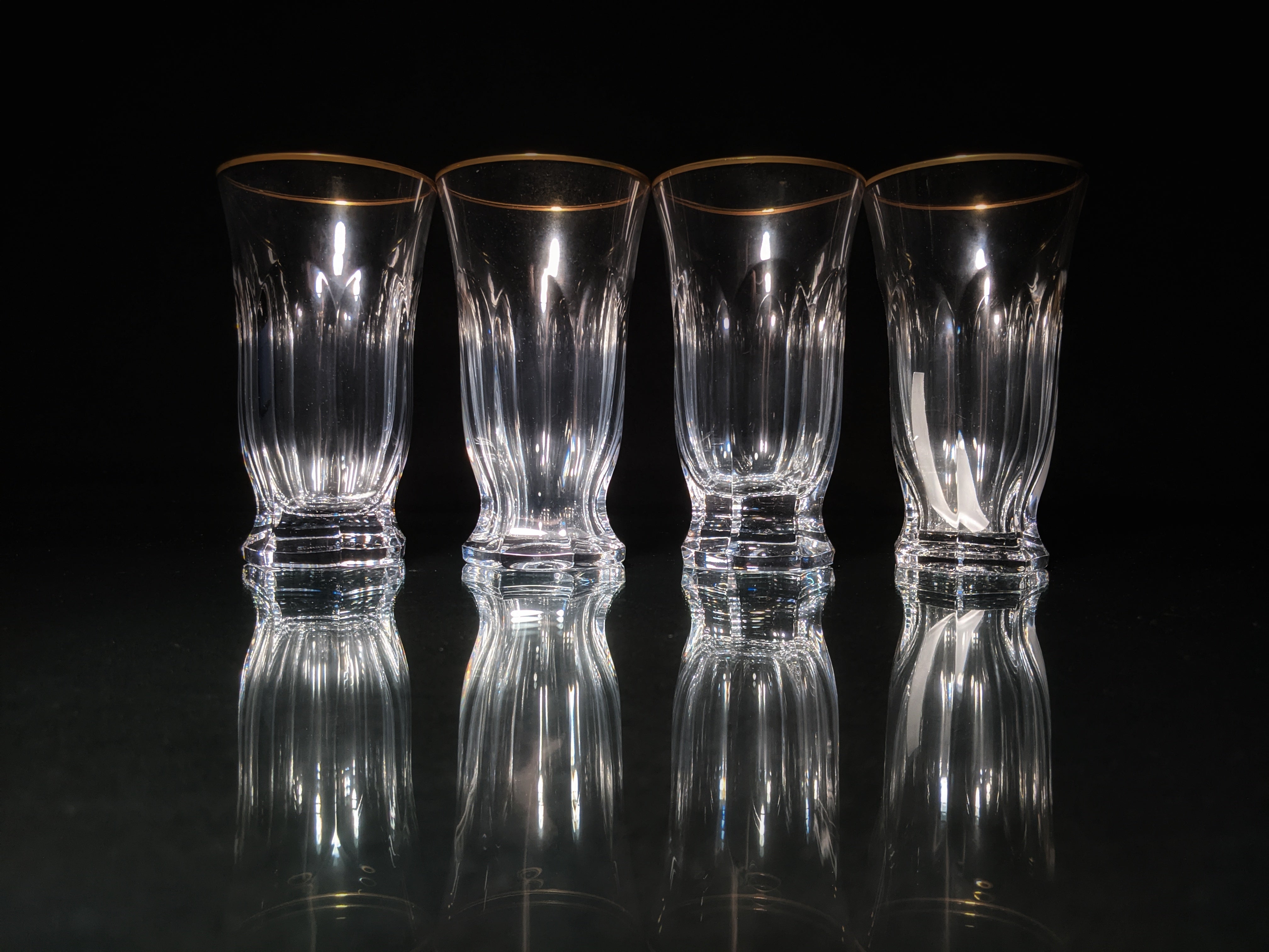 Faberge Atelier Crystal Collection Highball Glasses set of 4 NIB 5