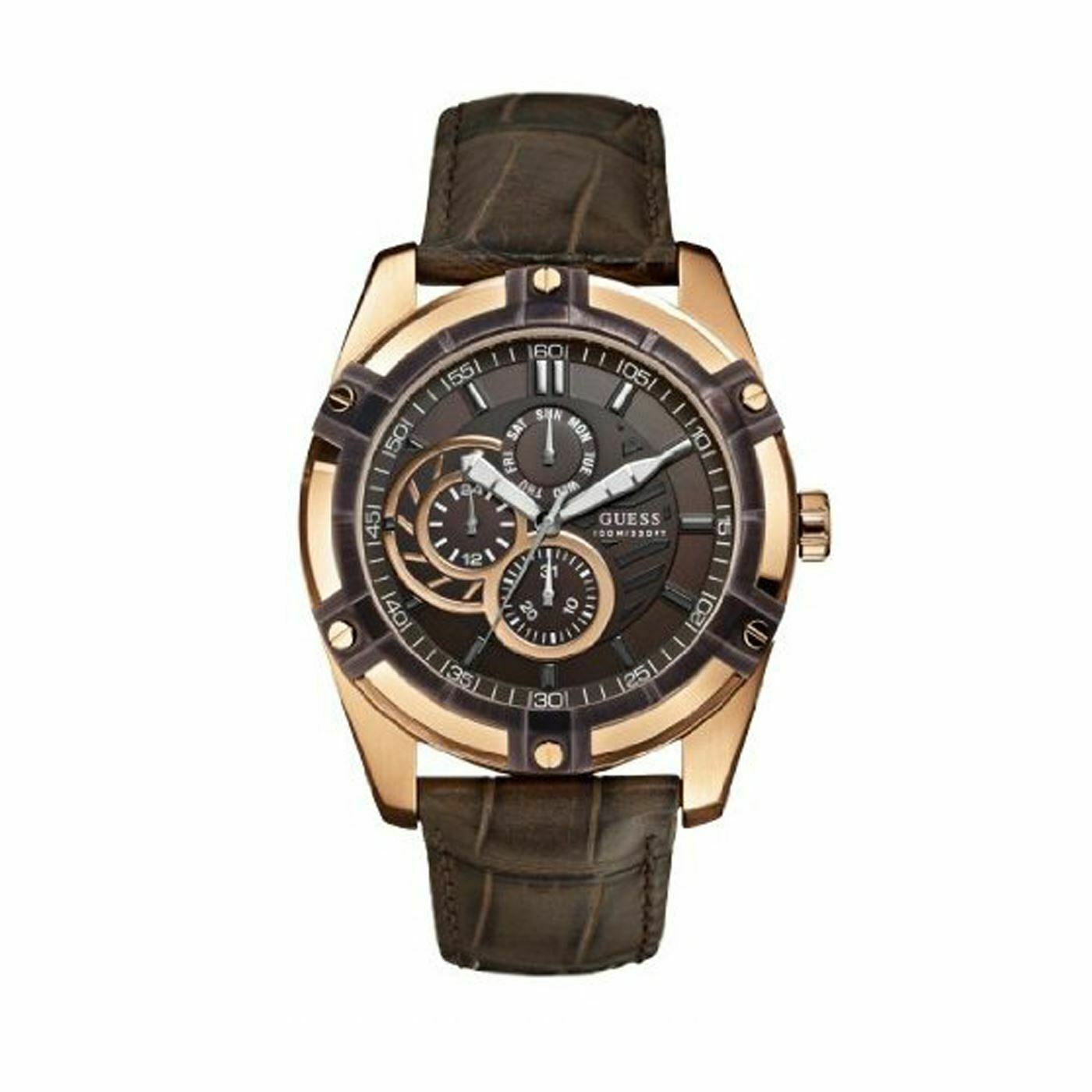 Baldinini Men s Chronograph Leather Brown Rose Gold Classy Watch