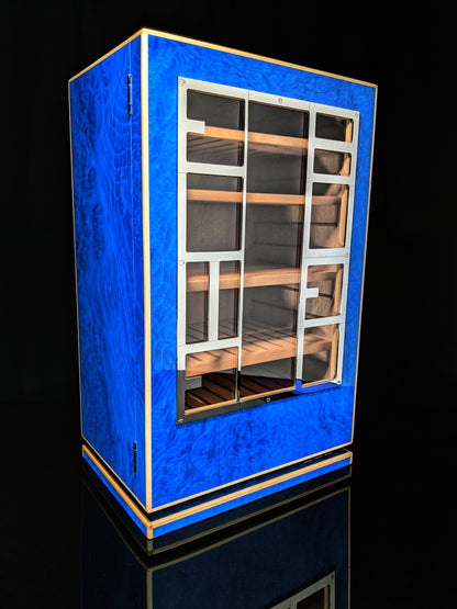 Elie Bleu Blue Madrona cabinet humidor 150 count