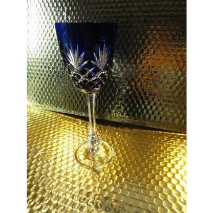 Faberge Odessa Cobalt Blue Hock Crystal Goblet without box