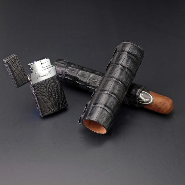 Brizard and Co. Venezia Lighter - Genuine Black Caiman