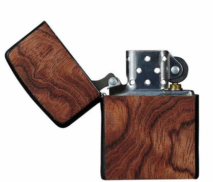 Brizard and Co. Zippo Lighter - Bubinga and Black Leather