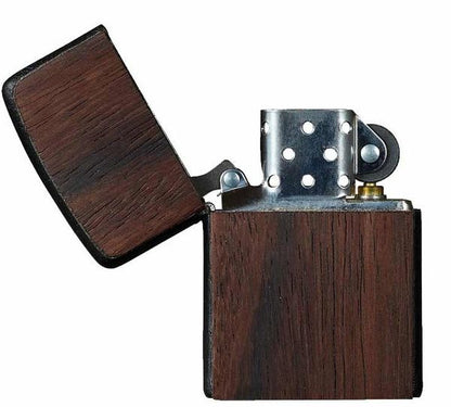 Brizard and Co. Zippo Lighter - Macassar Ebony and Black Leather