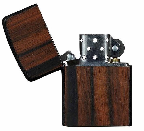 Brizard and Co. Zippo Lighter - Rosewood and Black Leather