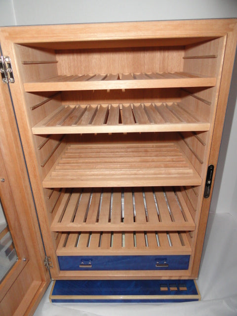 Elie Bleu Madrona Blue  Wood Cabinet Humidor 150 count