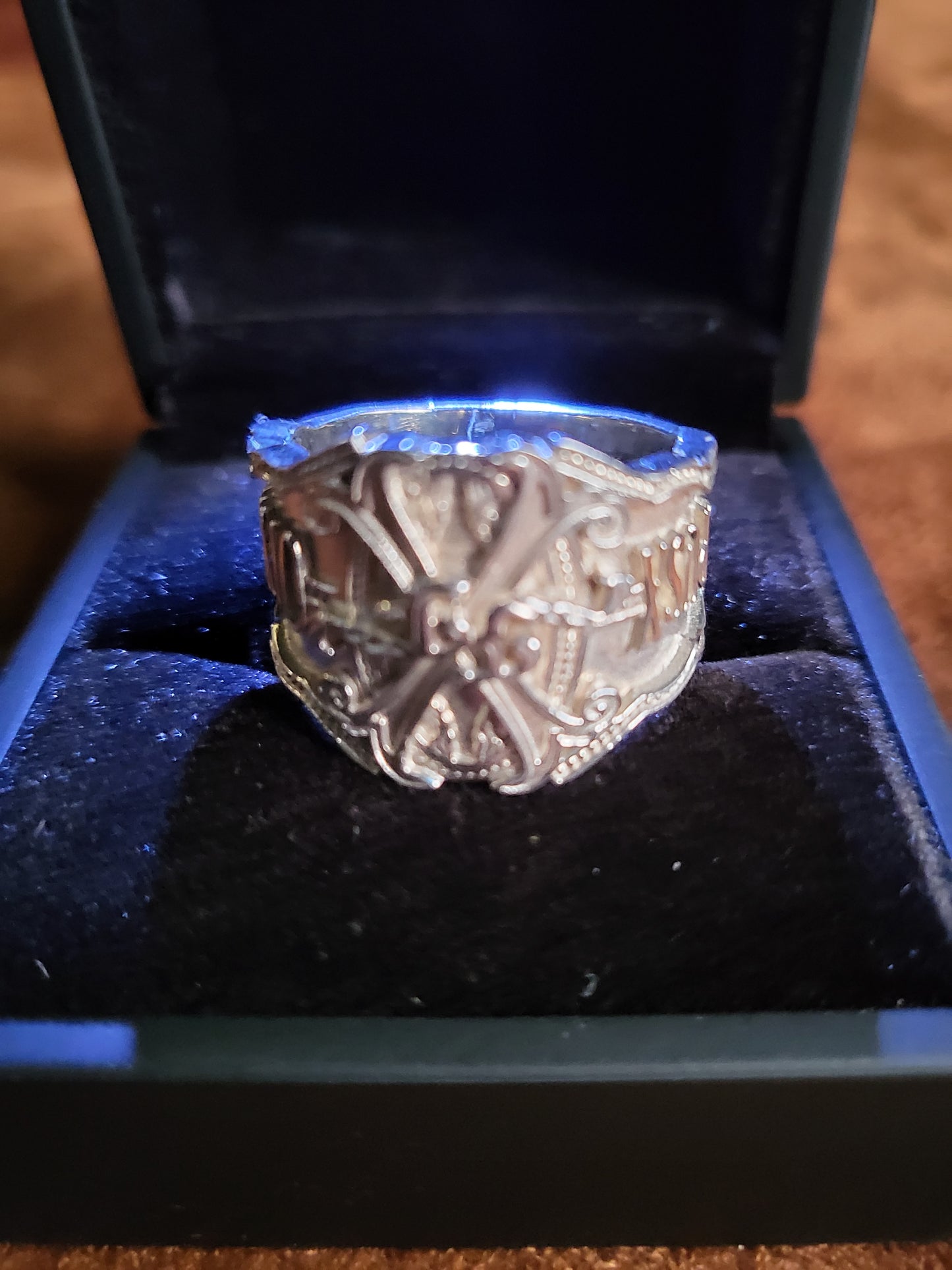 Opus X Custom Logo Silver Ring Size 11.5