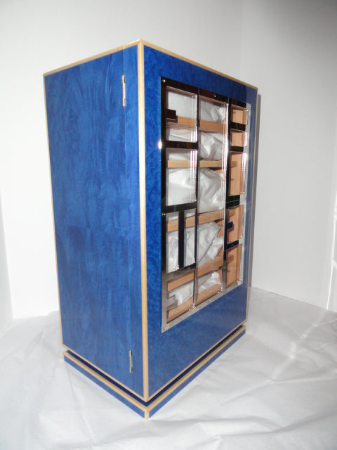 Elie Bleu Madrona Blue  Wood Cabinet Humidor 150 count