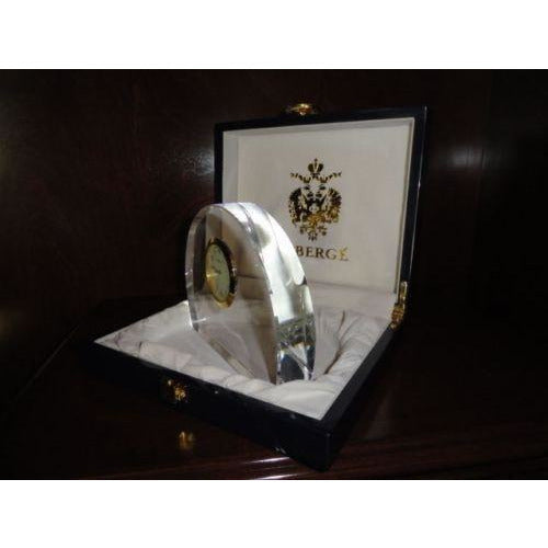 Faberge Half Moon Crystal Clock new in the original box Style 631116