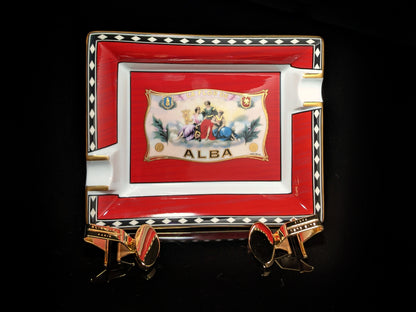 Elie Bleu Alba Porcelain Red Ashtray