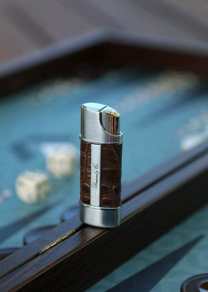 Brizad and Co. The "Nano" Lighter - Croco Pattern Tobacco