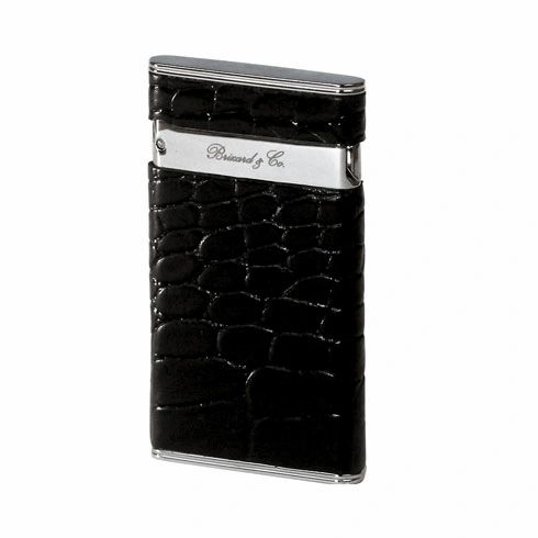 Brizard and Co .The "Sottile" Lighter - Croco Pattern Black