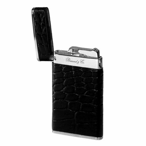 Brizard and Co .The "Sottile" Lighter - Croco Pattern Black