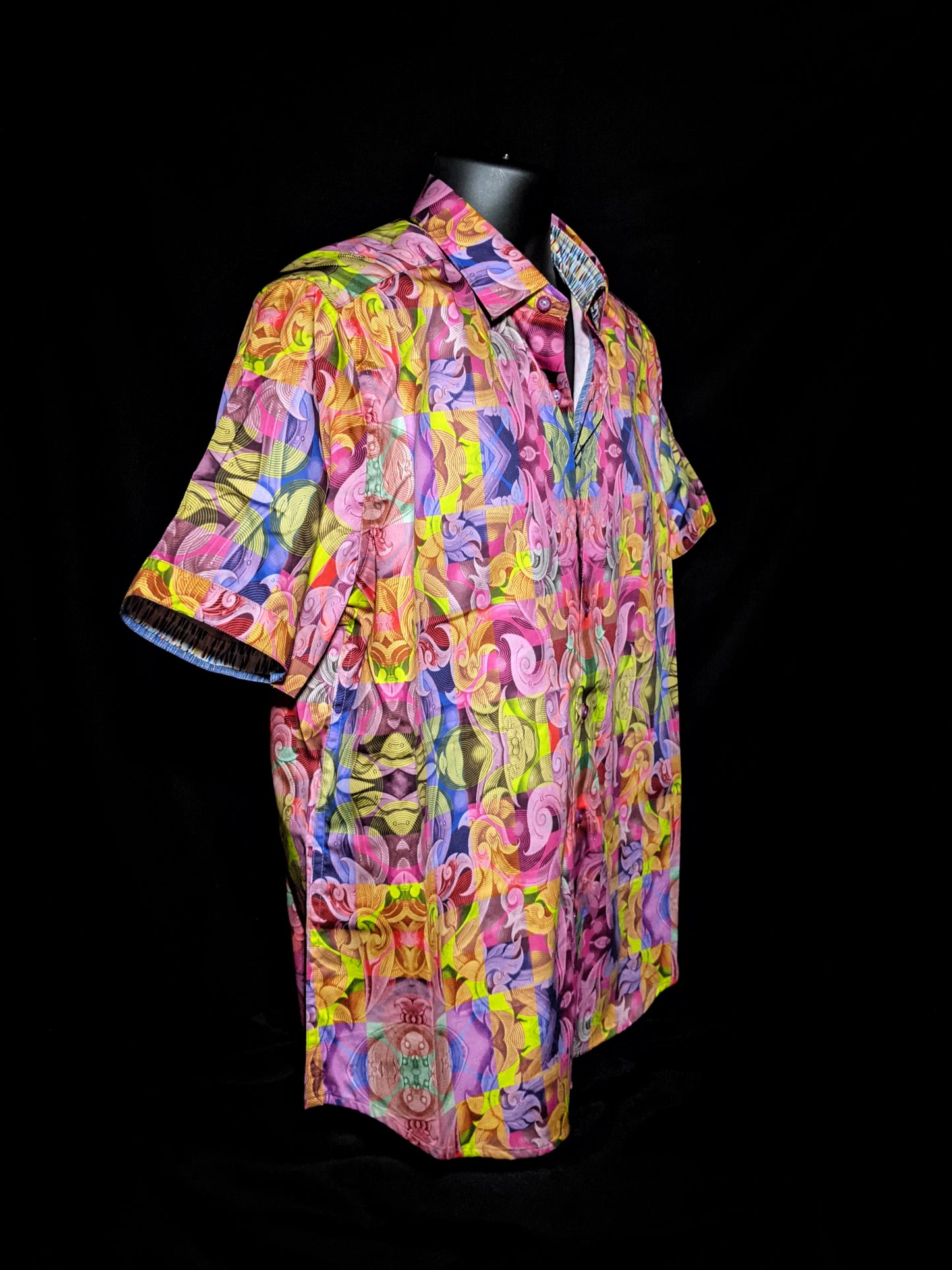 Robert Graham Riceboro Colorful Short Sleeve Shirt Size Large