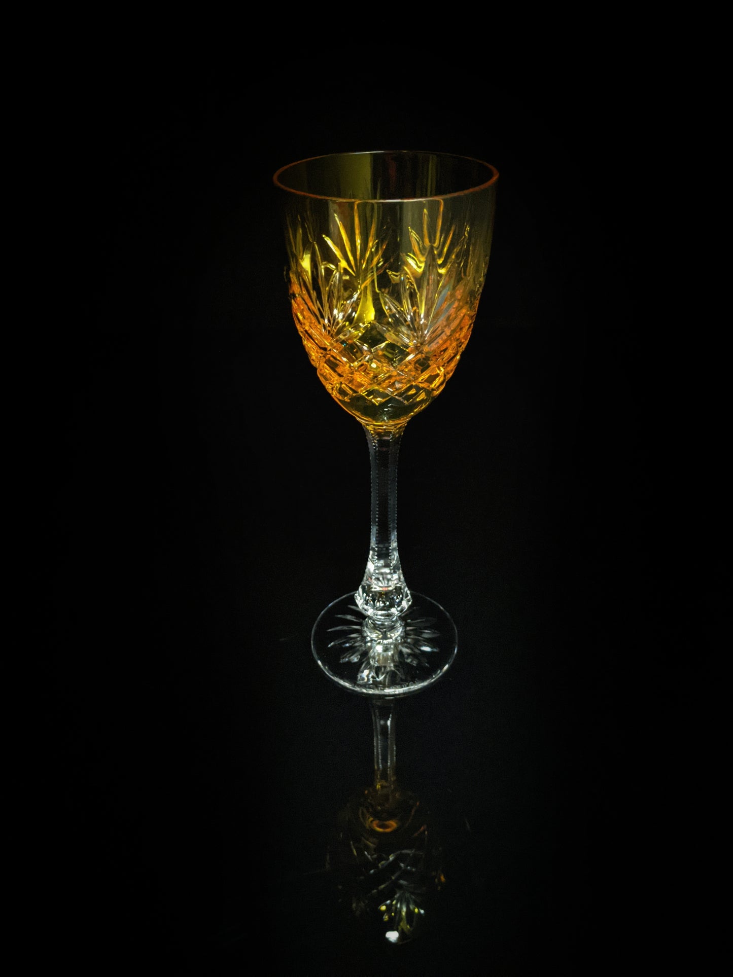 Faberge |Yellow Odessa Hock Crystal Wine Glass