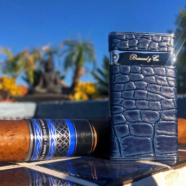 Brizard and Co. The "Sottile" Lighter - Indigo Croco Pattern