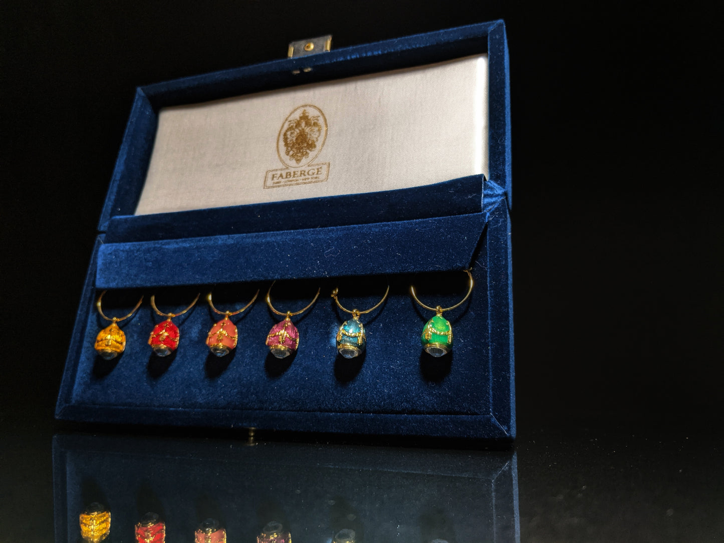 Faberge Wine Glass Charm Set