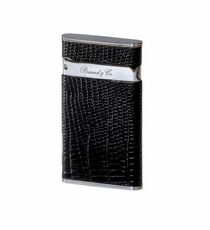 Brizard and Co. The "Sottile" Lighter - Lizard Pattern Black