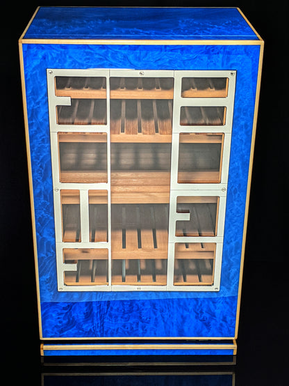 Elie Bleu Blue Madrona cabinet humidor 150 count