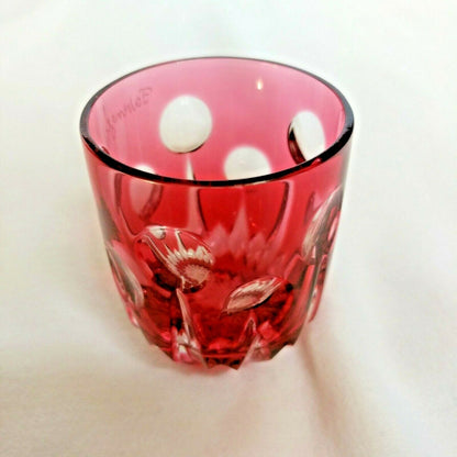 Faberge Na Zdorovye  Cranberry Crystal Shot Glass