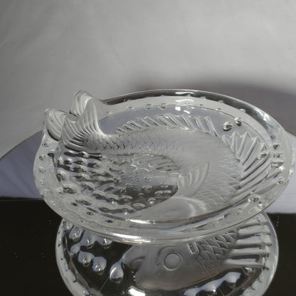 Lalique Concarneau KOI FISH 6” Bowl (Cigar Ashtray) Signed Authentic 6"