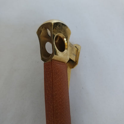 BROWN LEATHER HANDLE CIGAR CUTTER DONATUS SOLINGEN GERMANY