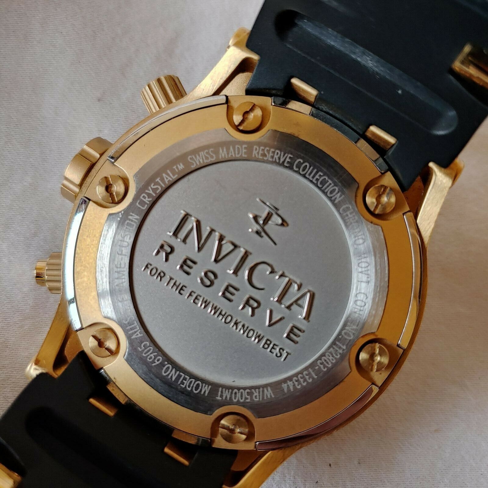 INVICTA SUBAQUA SPECIALTY MENS QUARTZ 52MM GOLD CASE STAINLESS