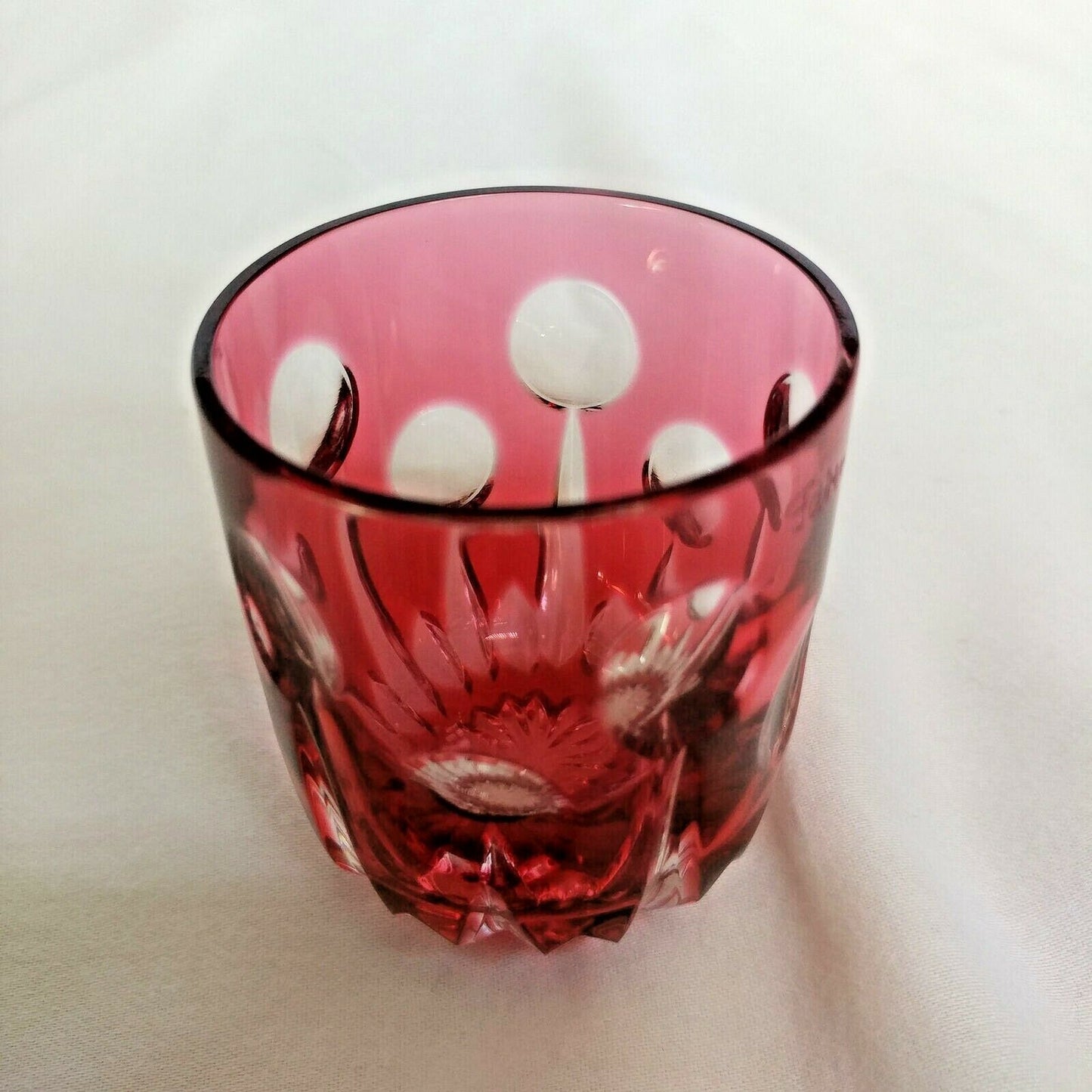 Faberge Na Zdorovye  Cranberry Crystal Shot Glass