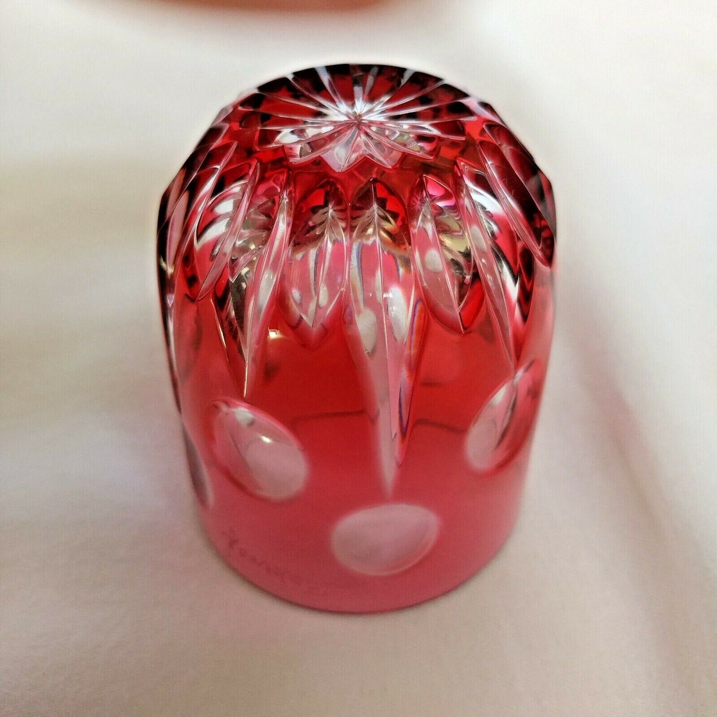 Faberge Na Zdorovye  Cranberry Crystal Shot Glass