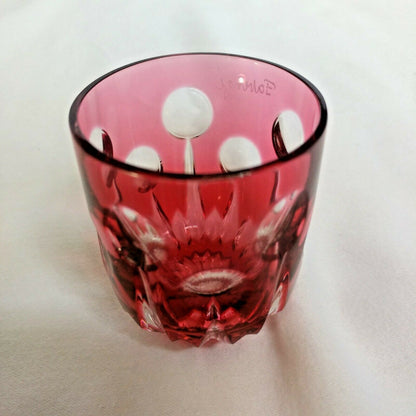 Faberge Na Zdorovye  Cranberry Crystal Shot Glass