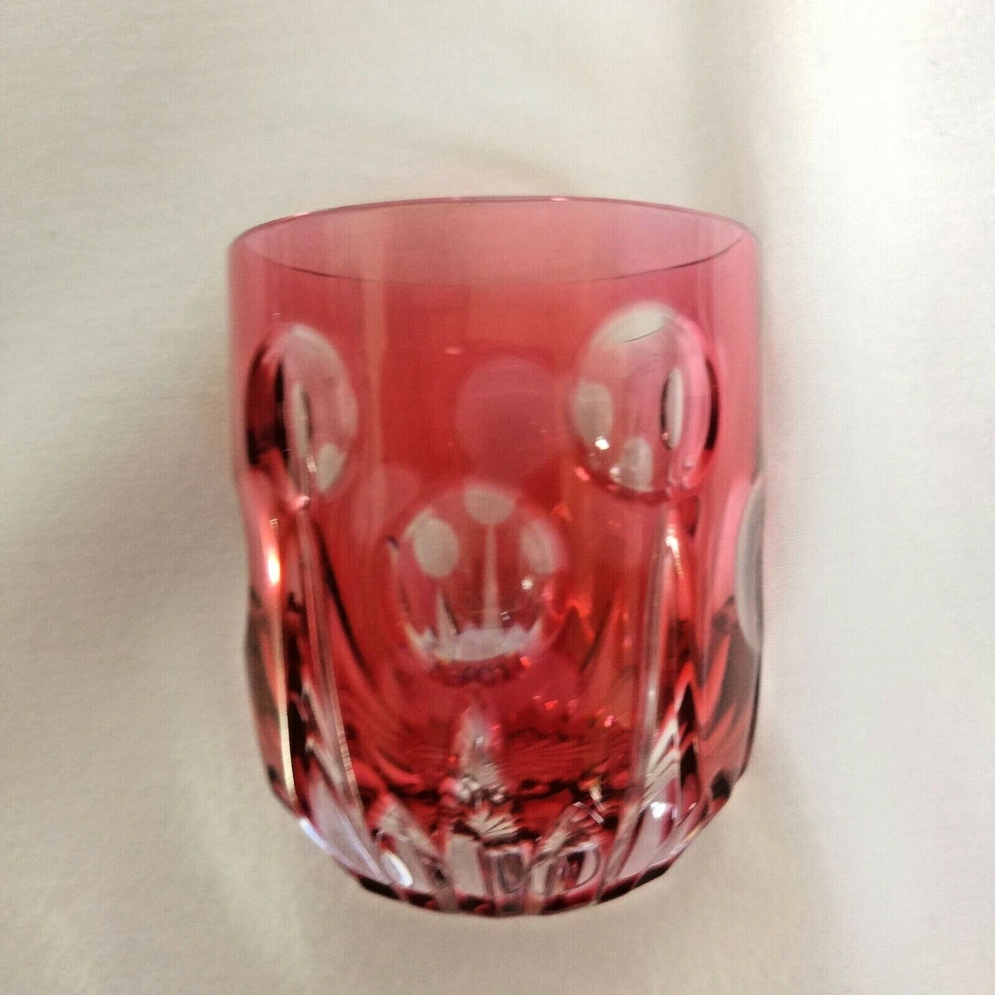 Faberge Na Zdorovye  Cranberry Crystal Shot Glass