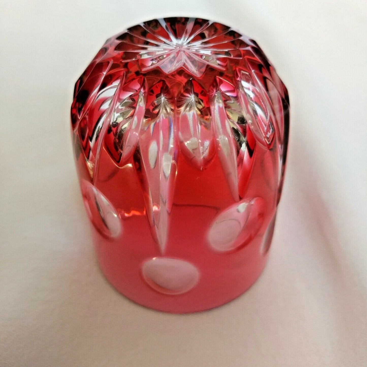 Faberge Na Zdorovye  Cranberry Crystal Shot Glass