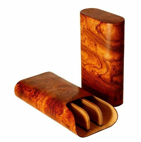 Brizard and Co. - The "Show Band" 3 Cigar Case - Bubinga