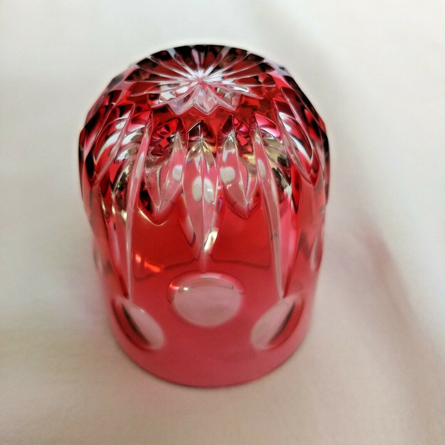 Faberge Na Zdorovye  Cranberry Crystal Shot Glass