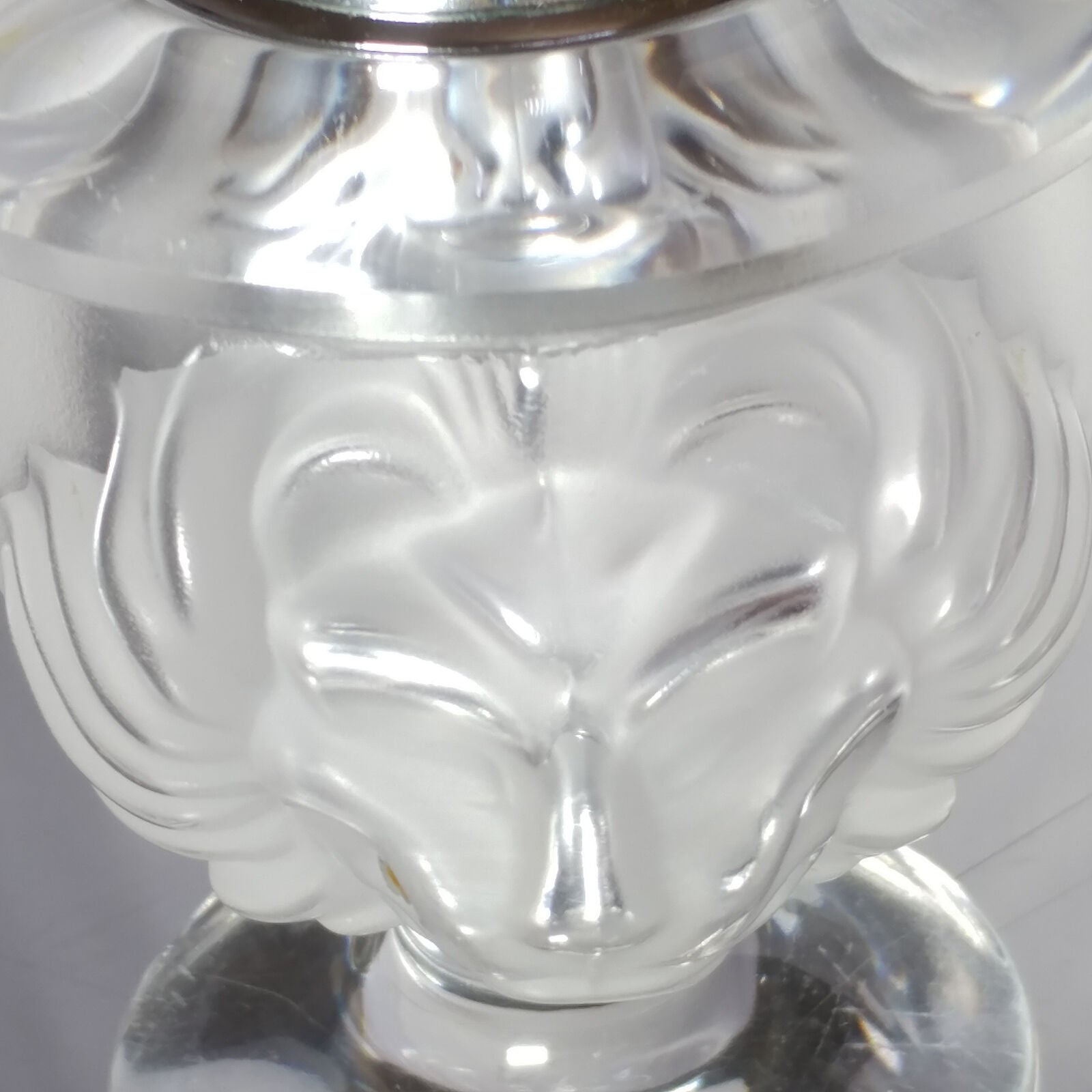 Shops Lalique lion head candle holder