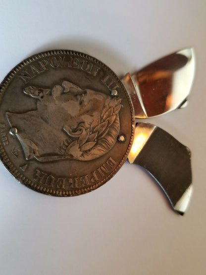 VINTAGE ELOI 5 FRANCS 1867 SILVER COIN POCKET KNIFE