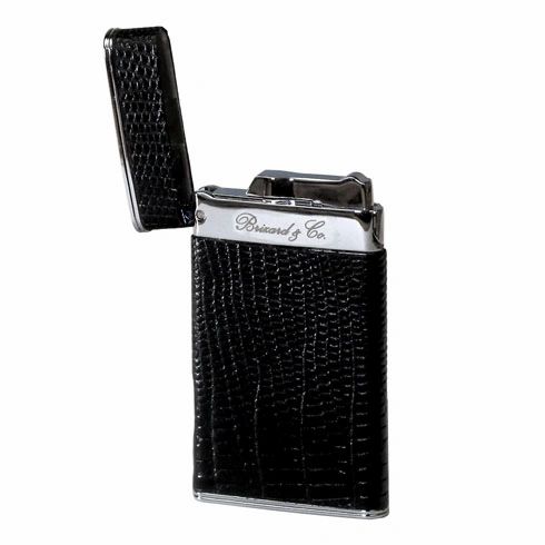 Brizard and Co. The "Sottile" Lighter - Lizard Pattern Black