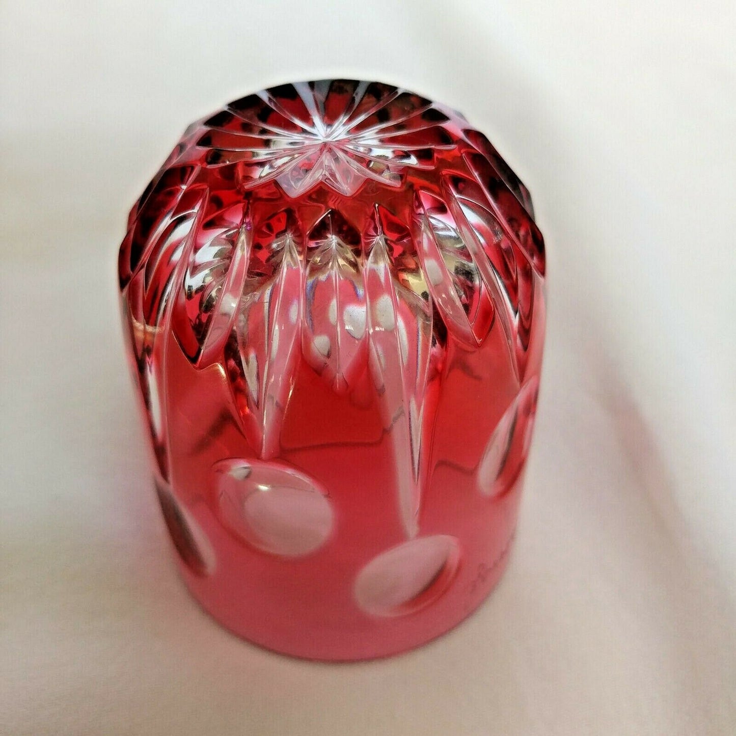 Faberge Na Zdorovye  Cranberry Crystal Shot Glass