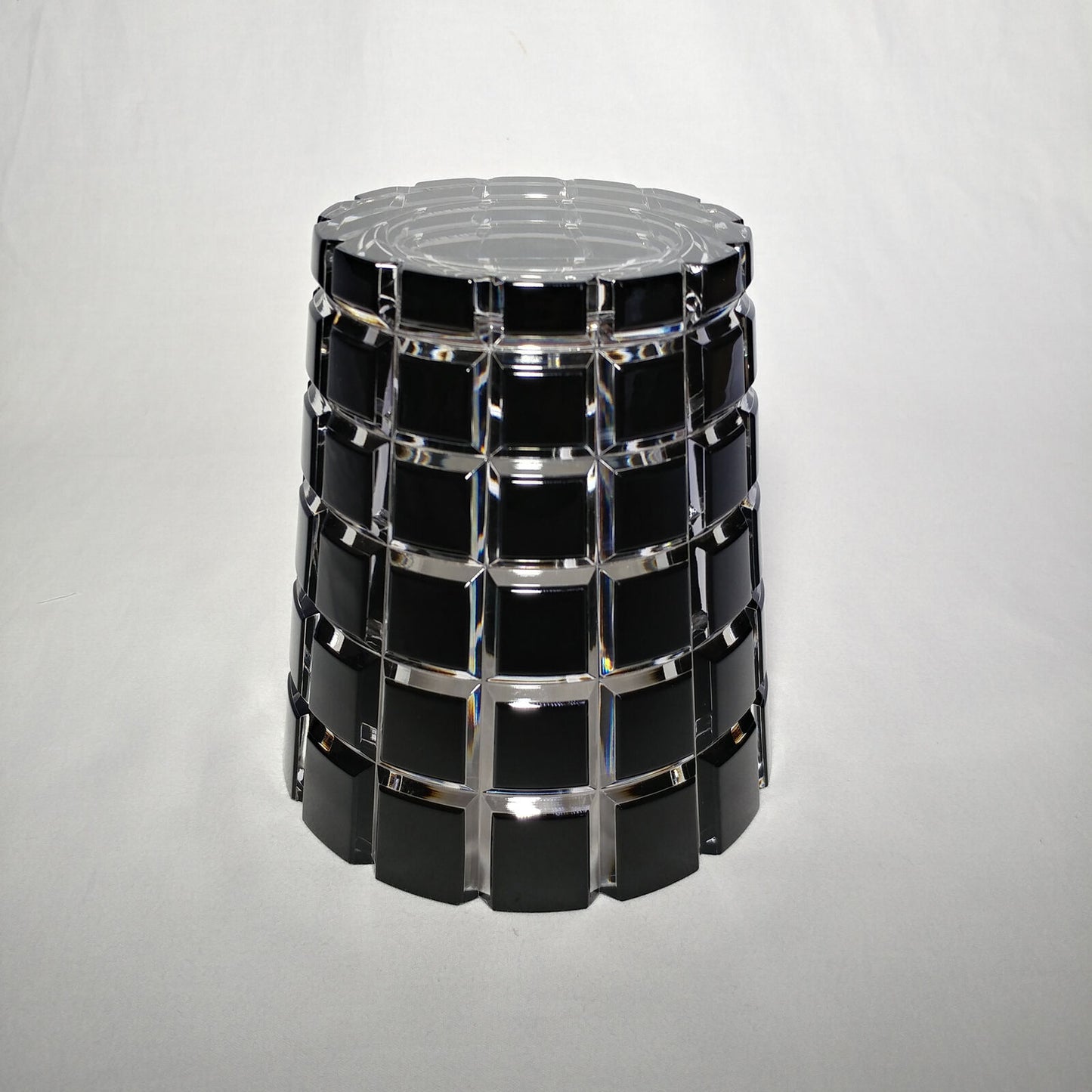 Faberge Black Cased Cut to Clear Crystal Metropolitan Ice Bucket