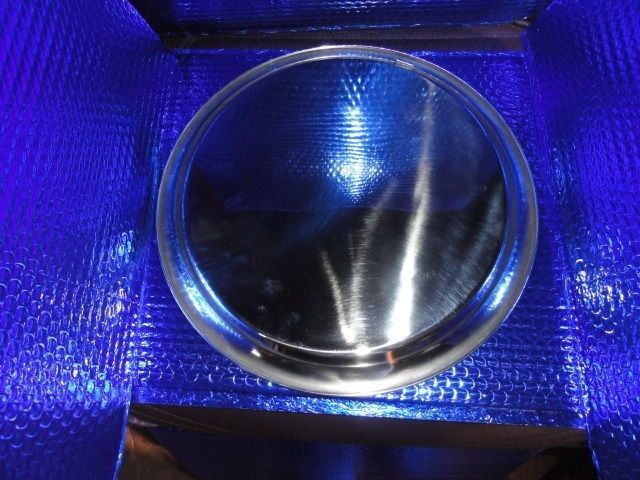 etched logo metal platter 15" diameter in the box