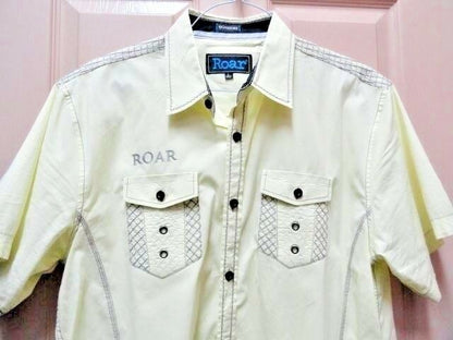 Men's Roar Signature Short  Sleeve Button Up Shirt Size Large