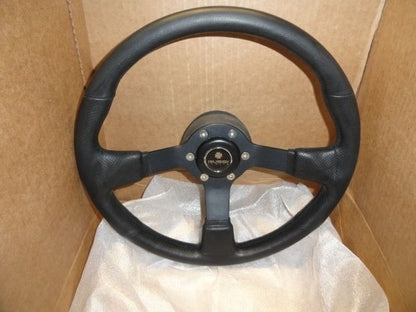 Marine Steering Wheel M521 Black Urethane Black Spoke & Billet Adaptor