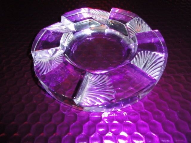 Lalique French Clear Crystal Art Deco Ashtray new in box