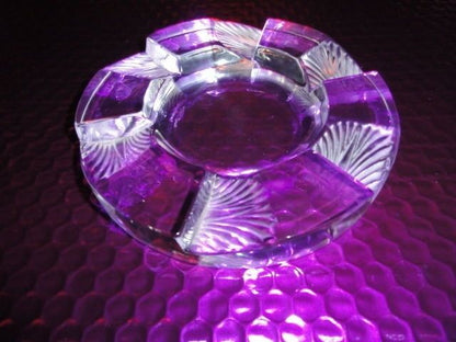 Lalique French Clear Crystal Art Deco Ashtray new in box