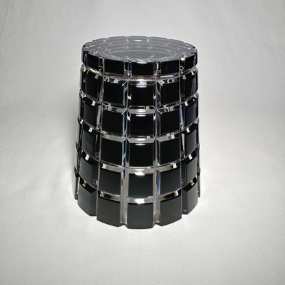 Faberge Black Cased Cut to Clear Crystal Metropolitan Ice Bucket