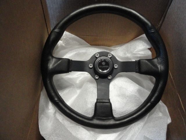 Marine Steering Wheel M521 Black Urethane Black Spoke & Billet Adaptor