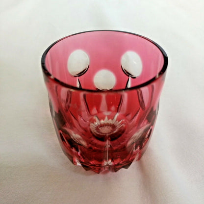 Faberge Na Zdorovye  Cranberry Crystal Shot Glass