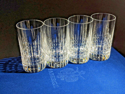 Faberge Atelier Clear Crystal Collection Tall Glasses  5 3/8" H x 2 3/4" W