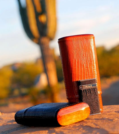 Brizard and Co. The "Sottile" Lighter - Lizard Pattern Black