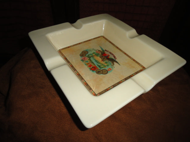 San Cristobal Ceramic Large Ashtray. 10" L x 9.25" W x 2" H