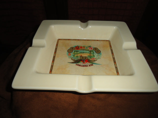 San Cristobal Ceramic Large Ashtray. 10" L x 9.25" W x 2" H